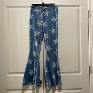 Bell bottom star denim jeans